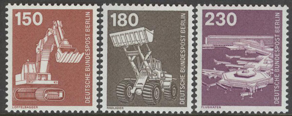 Berlin - M  584-586 Industri & Teknik bla Grävmaskin, 3 olika **