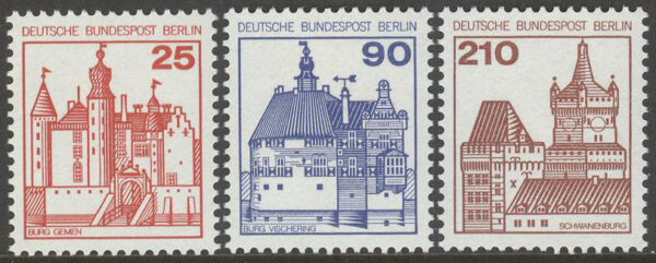 Berlin - M  587-589 Borgar & Slott bla i Vischering, serie 3 kpl **