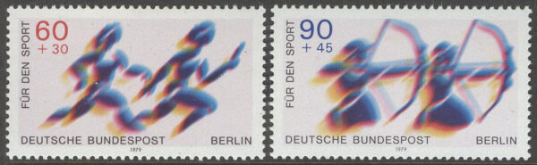 Berlin - M  596-597 Sportstöd. Löpning och bågskytte, 2 kpl **