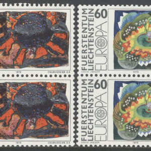 Liechtenstein – M  623-624 Europa CEPT 1975 Konst, 2 st 4-Block