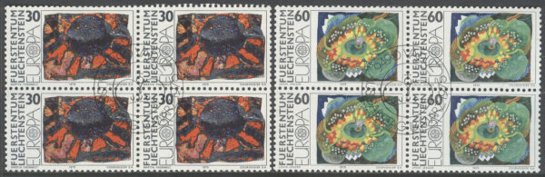 Liechtenstein - M  623-624 Europa CEPT 1975 Konst, 2 st 4-Block