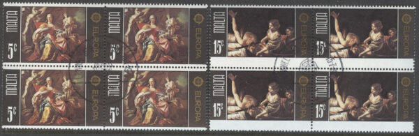 Malta - M  512-513 Europa CEPT 1975 Konst, 2 st 4-Block
