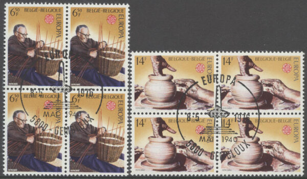 Belgien - M 1857-1858 Europa CEPT 1976 Hantverk, 2 st 4-Block
