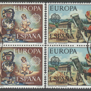 Spanien – M 2209-2210 Europa CEPT 1976 Hantverk, 2 st 4-Block