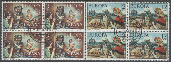 Spanien - M 2209-2210 Europa CEPT 1976 Hantverk, 2 st 4-Block