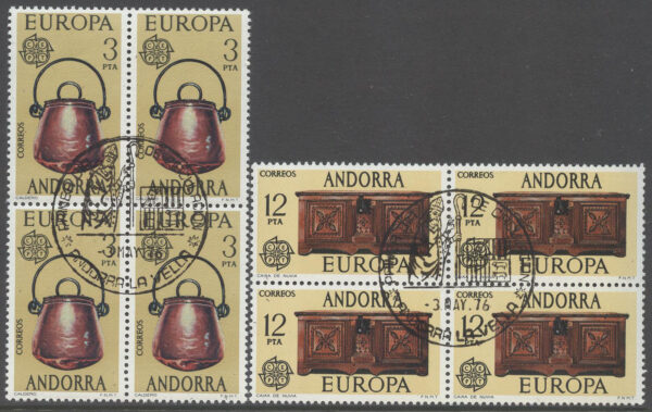 Andorra Sp - M  101-102 Europa CEPT 1976 Hantverk, 2 st 4-Block