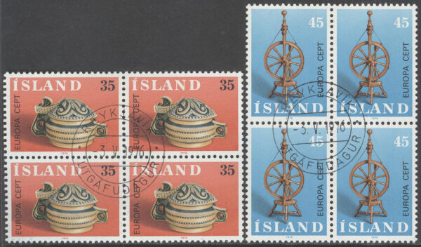 Island - F  551-552 Europa CEPT 1976 Konsthantverk, 2 st 4-Block