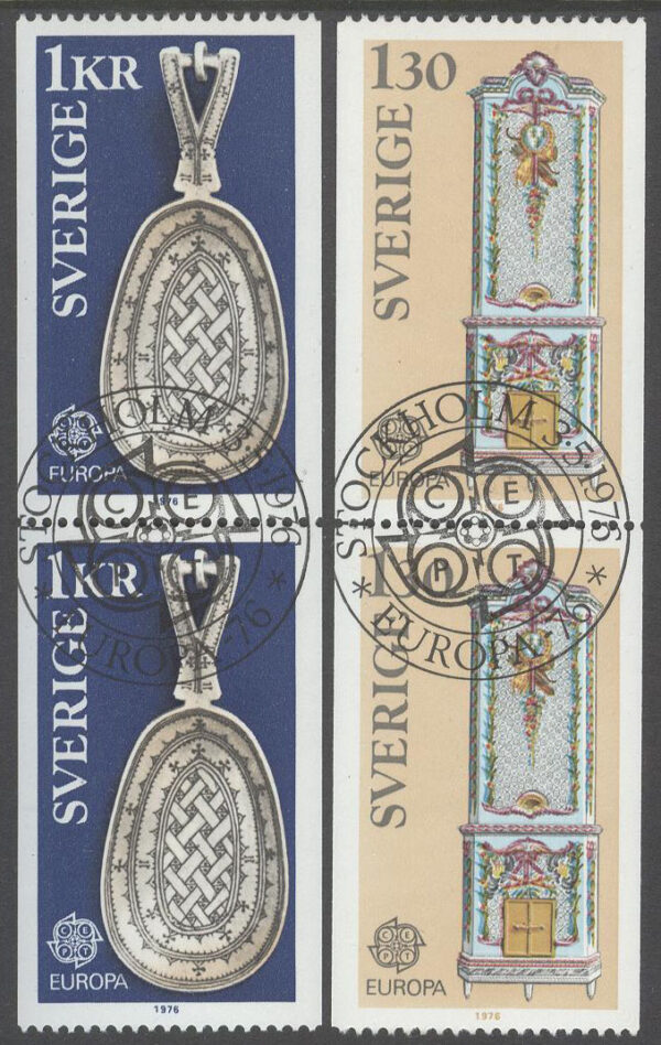 Sverige - F  960-961 Europa CEPT 1976 Hantverk, serie 2 kpl