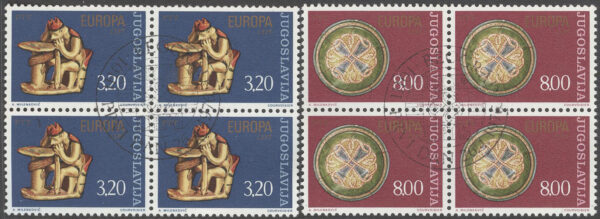 Jugoslavien - M 1635-1636 Europa CEPT 1976 Hantverk, 2 st 4-Block