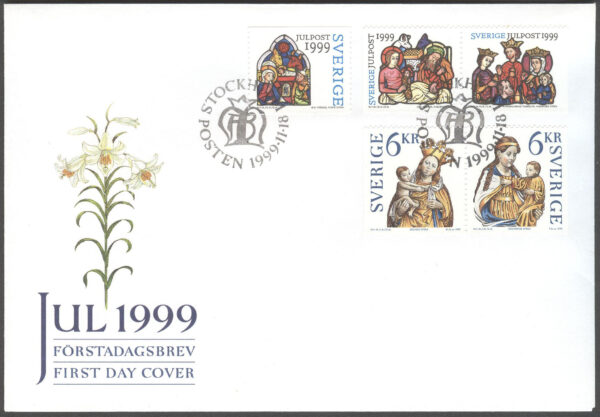 Sverige - FDC 1999-11-18 - Jul 1999, serie 5 kpl Vinjett 1