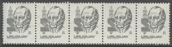 Uruguay - M 1600 x 5 José Gervasio Artigas - Frihetskämpe, 5-strip **