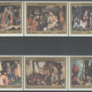 Togo – M  833-838 A Jul 1970 – Konst – Jesu födelse, serie 6 kpl **
