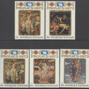 Togo – M  911-915 A Påsk 1972 – Religiös Konst, serie 5 kpl **