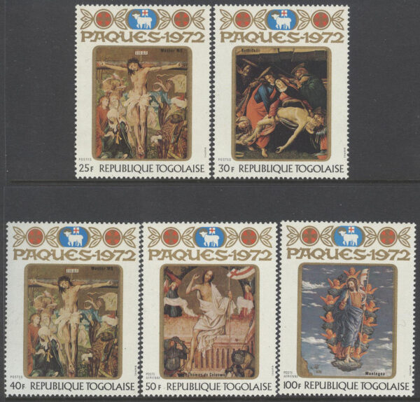 Togo - M  911-915 A Påsk 1972 - Religiös Konst, serie 5 kpl **