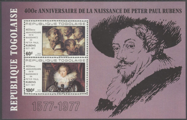 Togo - M BL 119 P P Rubens 400 år - Konst, Block **