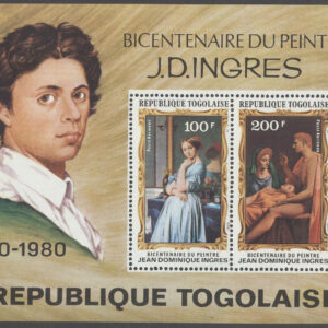Togo – M BL 162 J. A. Dominique Ingres 200 år – Konstnär, Block **