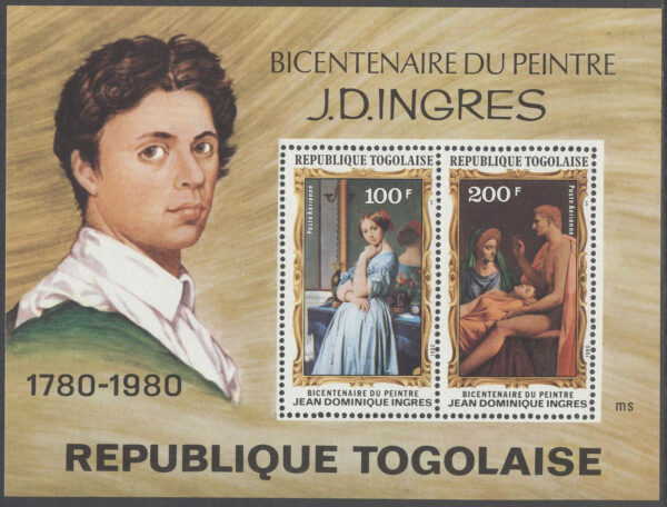 Togo - M BL 162 J. A. Dominique Ingres 200 år - Konstnär, Block **
