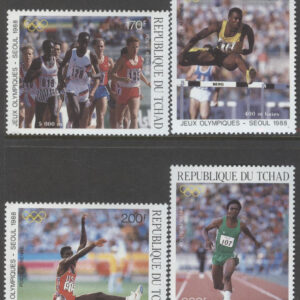Tchad – M 1166-1169 OS i Seoul 1988 Friidrott, serie 4 kpl **