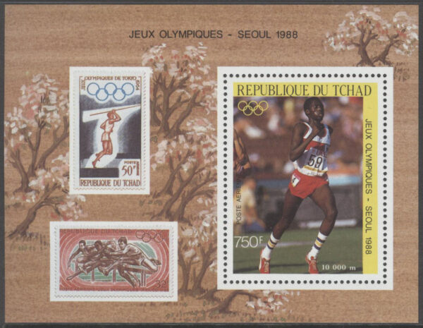 Tchad - M BL 240 OS i Seoul 1988 10000 m Löpning, Block **