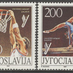 Jugoslavien – M 2230-2233 Sport – Universiaden 1987 II bla Basket, 4 kpl **