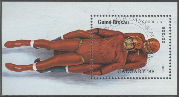 Guinea-Bissau - M BL 270 OS i Calgary 1988 Rodel, Block