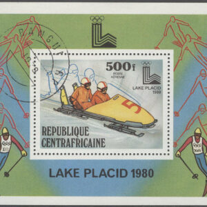 Centralafrika – M BL  68 A OS i Lake Placid 1980 Tvåmansbob, Block