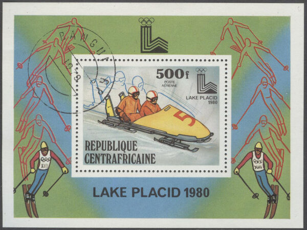 Centralafrika - M BL  68 A OS i Lake Placid 1980 Tvåmansbob, Block