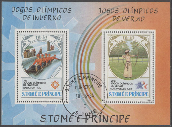 S. Tomé E Principe - M BL 142 A OS i Sarajevo & Los Angeles 1984, Block