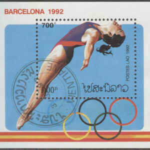 Laos – M BL 142 OS i Barcelona 1992 IV Simhopp, Block