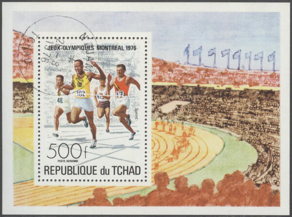Tchad - M BL  65 OS i Montreal 1976 Löpning, Block