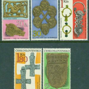 Tjeckoslovakien – M 1898-1902 Arkeologiska fynd, 5 kpl **