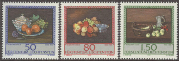 Liechtenstein - M  990-992 Konst av konstnärer från Liechtenstein - Frukt, 3 kpl **