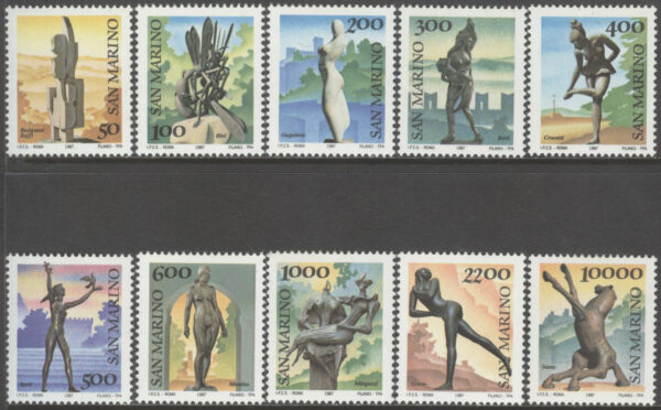 San Marino - M 1362-1371 Konst - Skulpturer på Museum, serie 10 kpl **