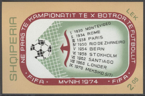 Albanien - M BL  49 VM i Fotboll i Västtyskland 1974, Block **