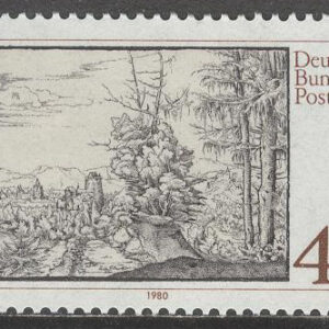 Tyskland – M 1067 Landskap med de två granarna, etsning av A. Altdorfer (1480-1538), 1 kpl **