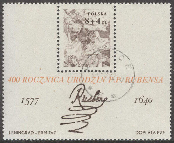 Polen - M BL  67 P P Rubens 400 år - Konstnär, Block