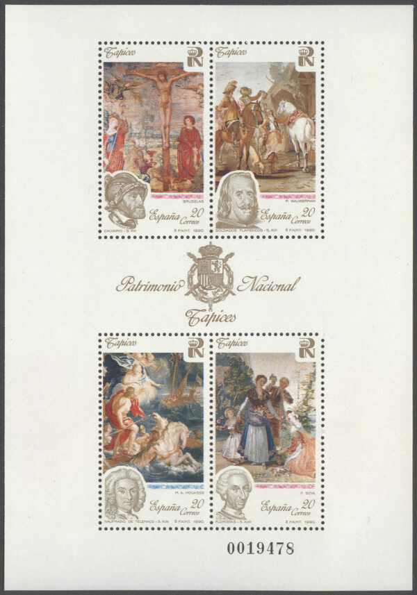 Spanien - M BL  38 Kulturarv II - Gobelänger i den Kungliga samlingen, Block **