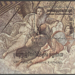 Kambodja – M BL 130 Rafael 500 år – Konstnär, Block