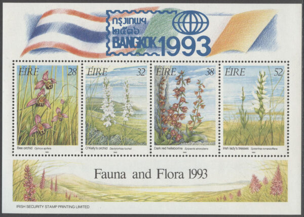Irland - M BL  10 II Blommor - Orkidéer - Utställning, Block **