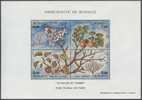 Monaco - M BL  65 Blommor - Fyra årstider XII, Block **