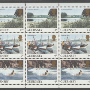 Guernsey – M  289-290, 292 A Vyer från Guernsey bla Båtar, Häftes Block 15 kpl **