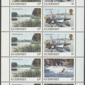 Guernsey – M  289-290, 292 A Vyer från Guernsey bla Båtar, Häftes Block 10 kpl **