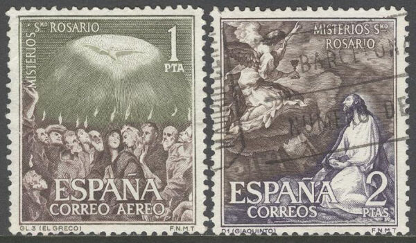 Spanien - M 1358, 1360 Radband - Rosenkrans, serie 2 olika
