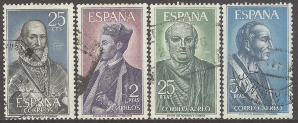 Spanien - M 1593-1596 Personligheter VI bla B D de Valdés - Fysiker, serie 4 kpl