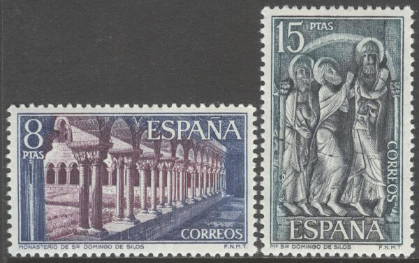 Spanien - M 2055-2056 Kloster & Abbotsdöme XIII i Burgos, serie 2 olika **