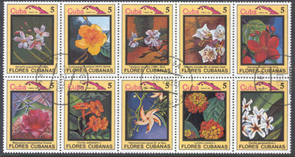Kuba - M 2783-2792 Blommor, bl a Poro Poro, 10 ol