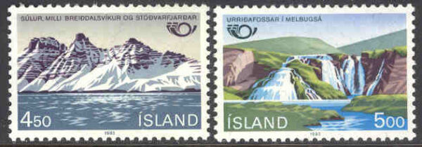 Island - F  633-634 Norden VI. Res i Norden - Landskap, 2 kpl **