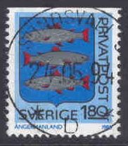 F 1348 Rabattmärken VII, Svenska landskapsvapen SUNDSVALL 24.05.94