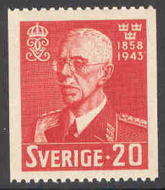 Sverige – F  344A Gustav V 85 år 20 öre 2-sid **