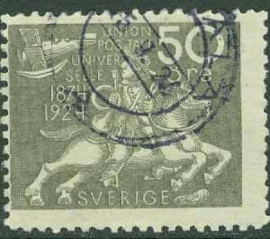 F  220 Världspostföreningen 50 öre, stpl 15.9.24